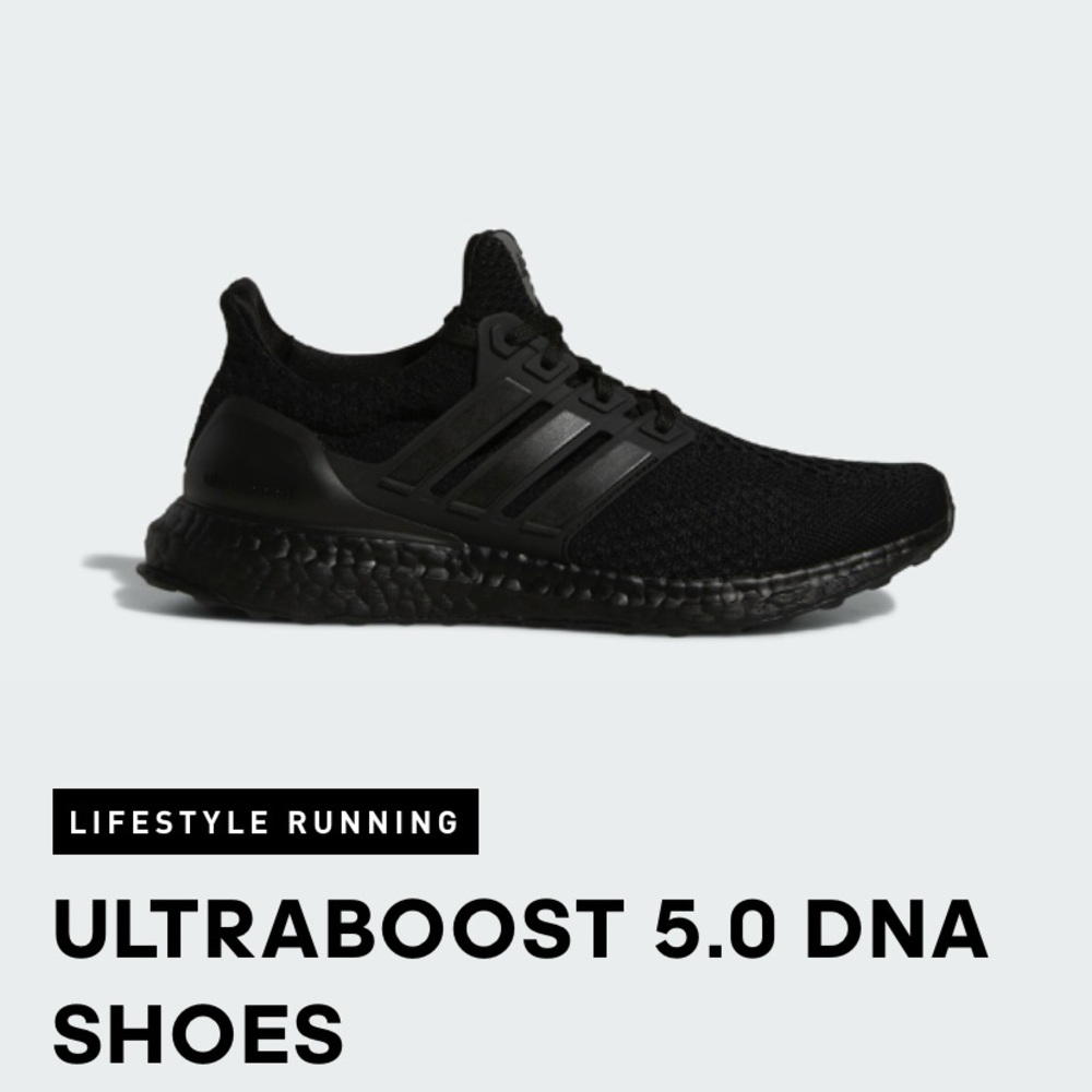 Adidas Black Ultraboost 5.0 DNA Athletic Shoes with Primeknit